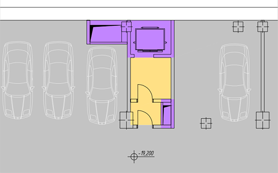 Фрагмент плана парковки с ошибкой в проведении границ площадей.