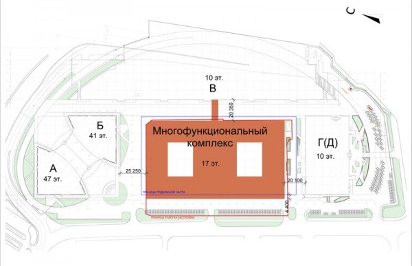 План размещения МФК на ул.Кульнева в Москве